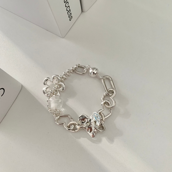 Handmade Crushed Heart Bracelet