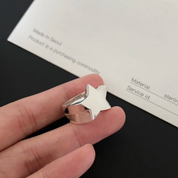 Heavy Sculpted Star Ring