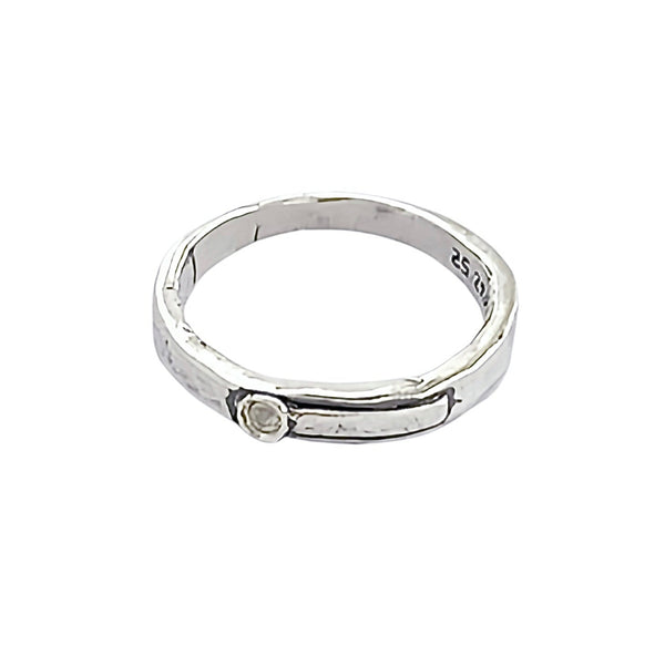 Vinatge Silver Band with Diamond