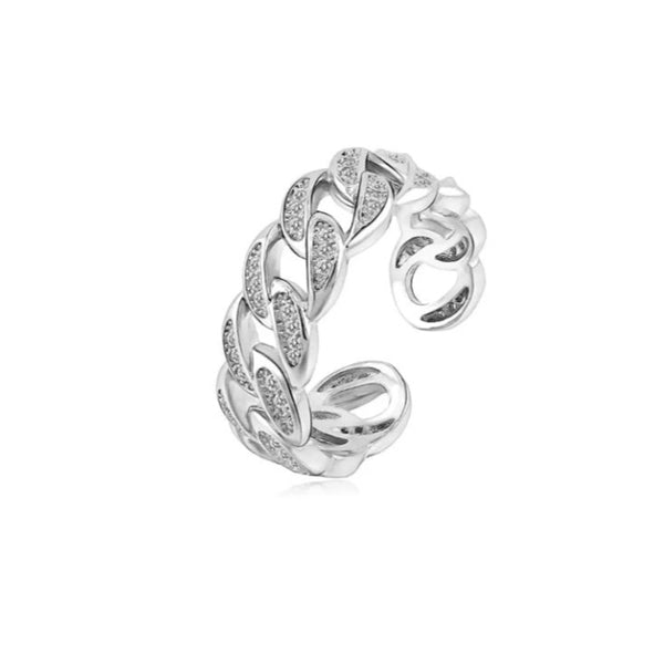 Chunky ring with chain links
