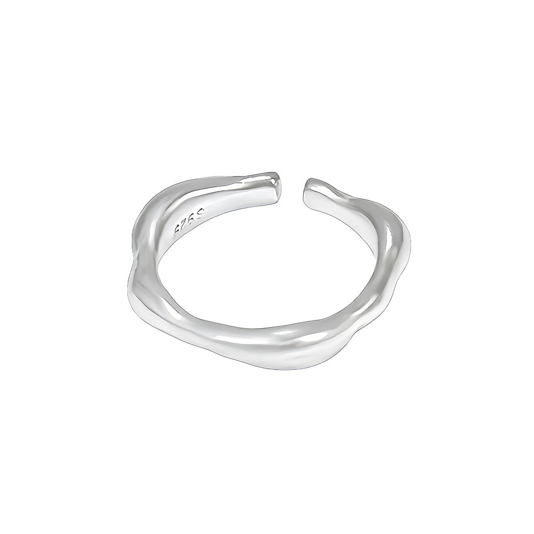 handmade asymmetrical open band with raw edges