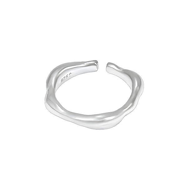 handmade asymmetrical open band with raw edges
