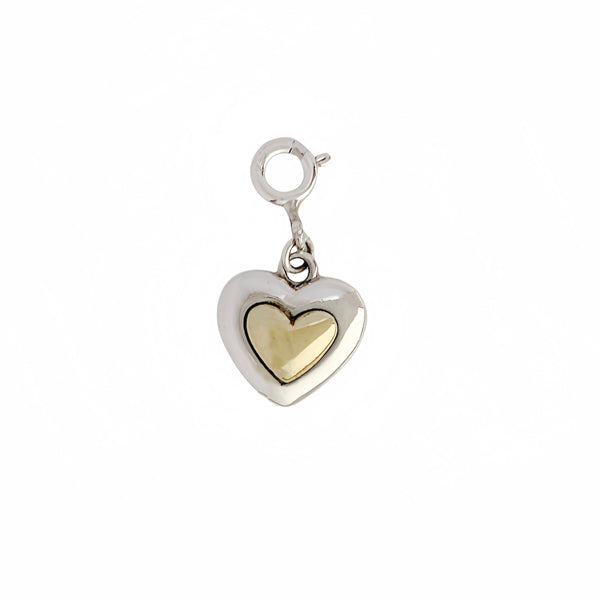 Vintage Bicolor Heart Charm